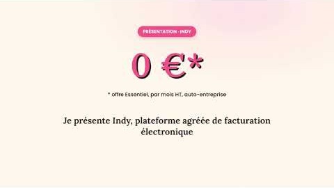 Indy, plateforme agréée de facturation électronique à 0 €