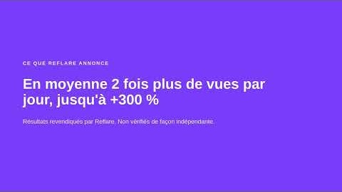 Ce que Reflare annonce : en moyenne 2 fois plus de vues par jour, jusqu'à +300 %