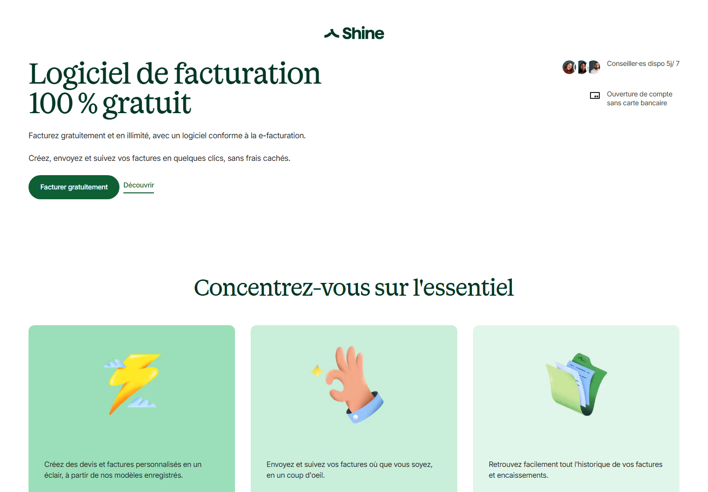 Logiciel de facturation Shine, 100 % gratuit