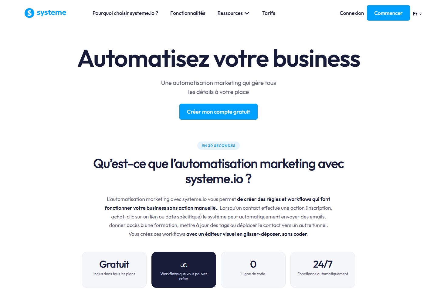 Automatisation marketing systeme.io