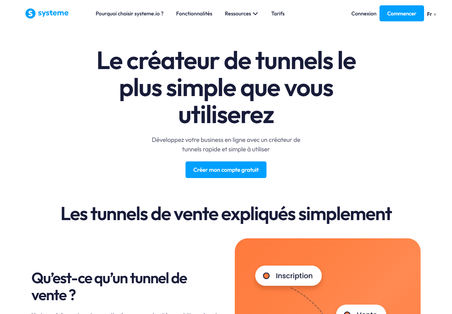 Créateur de tunnels de vente systeme.io