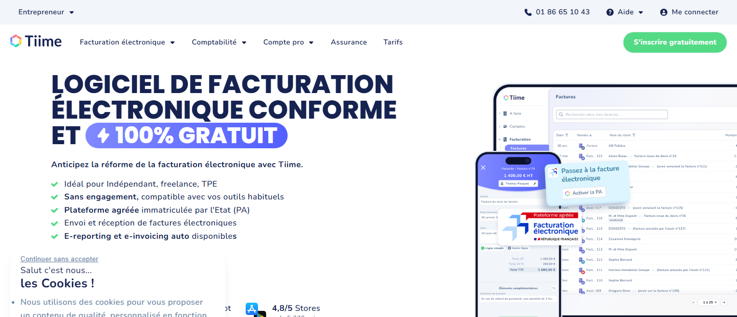 Tiime : logiciel de facturation électronique conforme