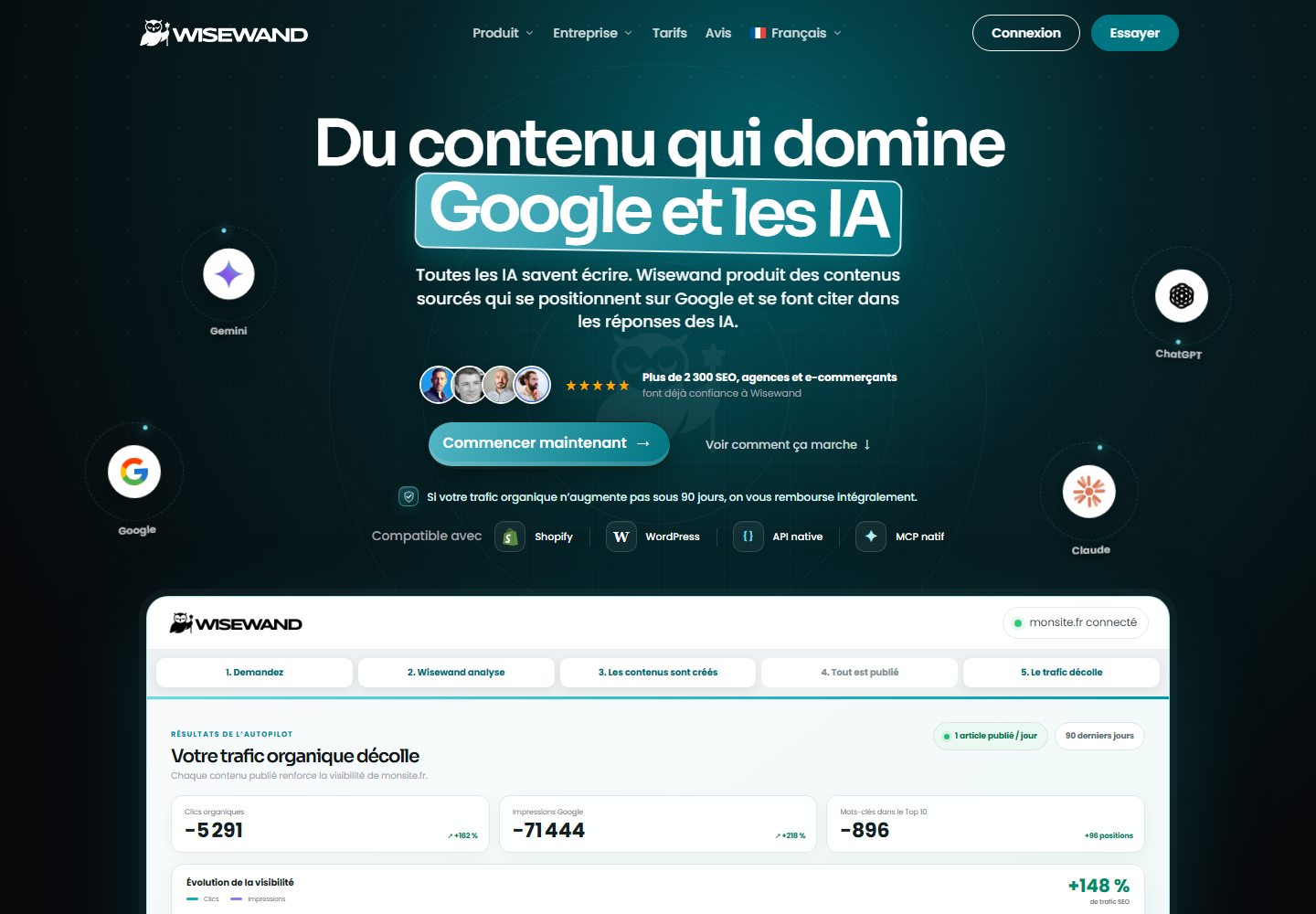 Page d'accueil de Wisewand
